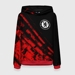 Толстовка-худи женская Chelsea sport grunge, цвет: 3D-красный