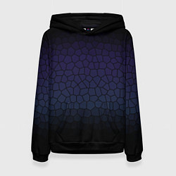 Толстовка-худи женская Чёрно-фиолетовый мозаика крупная, цвет: 3D-черный