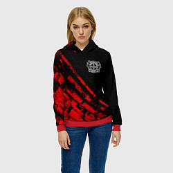 Толстовка-худи женская Bayer 04 sport grunge, цвет: 3D-красный — фото 2
