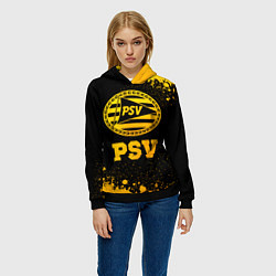 Толстовка-худи женская PSV - gold gradient, цвет: 3D-черный — фото 2