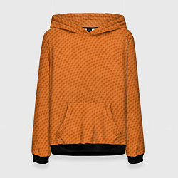 Толстовка-худи женская Кожа баскетбольного мяча, цвет: 3D-черный