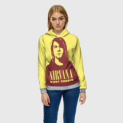 Толстовка-худи женская Kurt Cobain Nirvana, цвет: 3D-меланж — фото 2