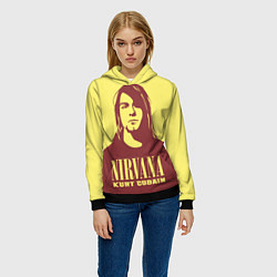 Толстовка-худи женская Kurt Cobain Nirvana, цвет: 3D-черный — фото 2