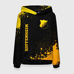 Толстовка-худи женская Hoffenheim - gold gradient вертикально, цвет: 3D-черный