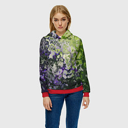 Толстовка-худи женская Абстрактный эффект ржавчины, цвет: 3D-красный — фото 2