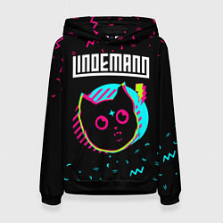 Толстовка-худи женская Lindemann - rock star cat, цвет: 3D-черный