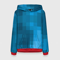 Толстовка-худи женская Minecraft water cubes, цвет: 3D-красный