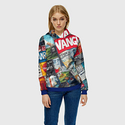 Толстовка-худи женская Vanguard collage - ai art patchwork, цвет: 3D-синий — фото 2