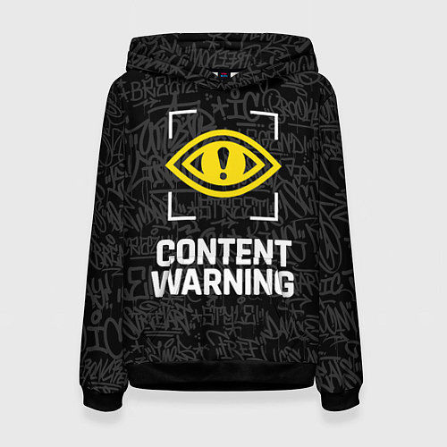 Женская толстовка Content Warning граффити / 3D-Черный – фото 1