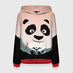 Толстовка-худи женская Силуэт кунг фу панда, цвет: 3D-красный