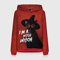 Толстовка-худи женская I am witch, цвет: 3D-красный