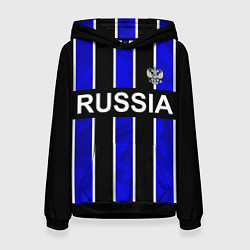 Женская толстовка Россия- черно-синяя униформа