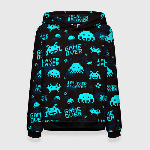 Женская толстовка Game over 1 player 2 player / 3D-Черный – фото 1