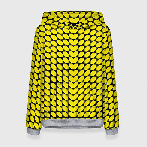 Женская толстовка Жёлтые лепестки шестиугольники / 3D-Меланж – фото 1