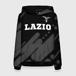 Толстовка-худи женская Lazio sport на темном фоне посередине, цвет: 3D-черный