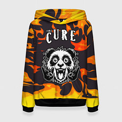 Толстовка-худи женская The Cure рок панда и огонь, цвет: 3D-черный