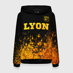 Толстовка-худи женская Lyon - gold gradient посередине, цвет: 3D-черный