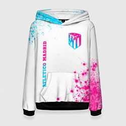 Женская толстовка Atletico Madrid neon gradient style вертикально