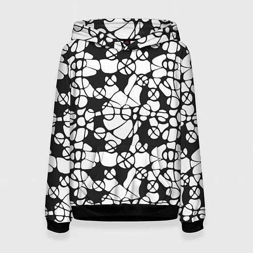 Женская толстовка Абстрактный узор из кругов и овалов / 3D-Черный – фото 1