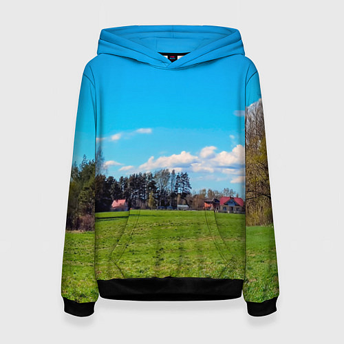 Женская толстовка Пригородный пейзаж / 3D-Черный – фото 1