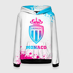 Толстовка-худи женская Monaco neon gradient style, цвет: 3D-черный