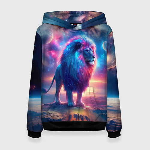 Женская толстовка Space lion - ai art fantasy / 3D-Черный – фото 1