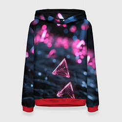 Толстовка-худи женская Абстрактный космос фантастика, цвет: 3D-красный