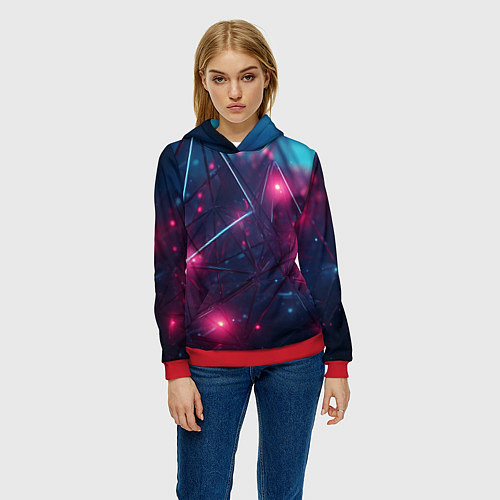 Женская толстовка Конструкция с ярким свечением / 3D-Красный – фото 3
