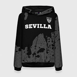 Толстовка-худи женская Sevilla sport на темном фоне посередине, цвет: 3D-черный