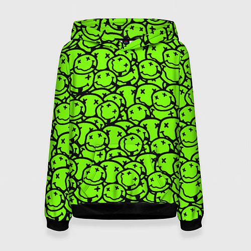 Женская толстовка Nirvana токсичный смайл / 3D-Черный – фото 1