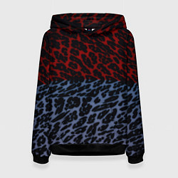 Толстовка-худи женская Леопардовый стиль текстура, цвет: 3D-черный