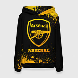 Толстовка-худи женская Arsenal - gold gradient, цвет: 3D-черный