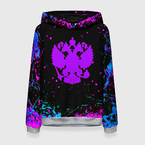 Женская толстовка Герб в стиле киберпанк краски / 3D-Меланж – фото 1