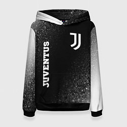 Толстовка-худи женская Juventus sport на темном фоне вертикально, цвет: 3D-черный