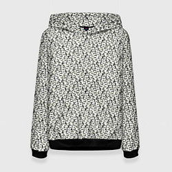 Толстовка-худи женская Чёрно-оливковый пёстрый, цвет: 3D-черный