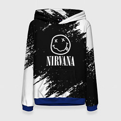 Толстовка-худи женская Nirvana текустура краски, цвет: 3D-синий