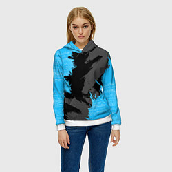 Толстовка-худи женская Extreme blue, цвет: 3D-белый — фото 2