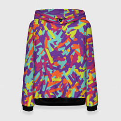 Толстовка-худи женская Конфитти, цвет: 3D-черный