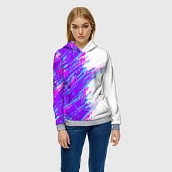 Толстовка-худи женская Neon glitch, цвет: 3D-меланж — фото 2
