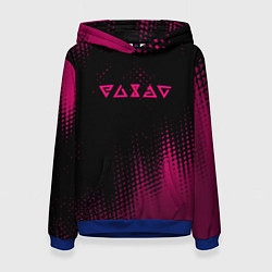 Толстовка-худи женская Ведьмак лого магия, цвет: 3D-синий