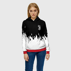 Толстовка-худи женская Juventus fire, цвет: 3D-красный — фото 2