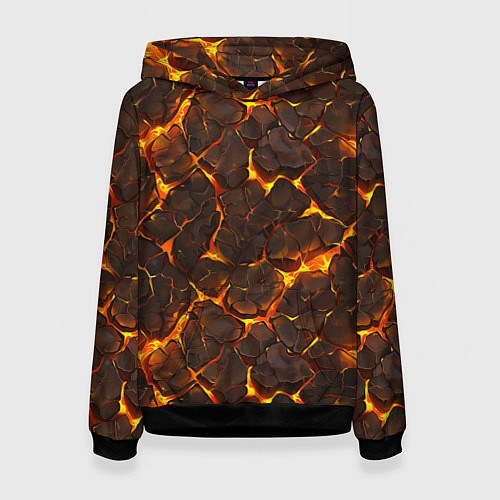 Женская толстовка Элементаль магмы текстура / 3D-Черный – фото 1