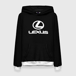 Толстовка-худи женская Lexus white logo, цвет: 3D-белый