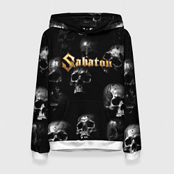 Толстовка-худи женская Sabaton - logo rock group, цвет: 3D-белый