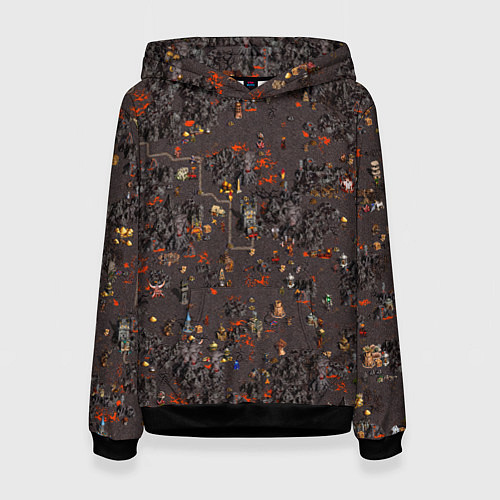 Женская толстовка Герои 3 Карта Инферно / 3D-Черный – фото 1