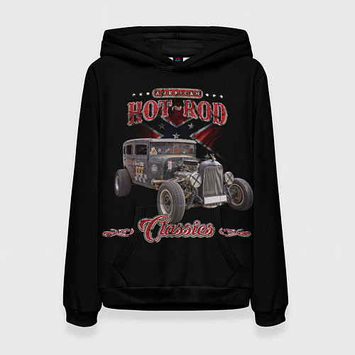 Женская толстовка Классический хот-род в rat стиле / 3D-Черный – фото 1
