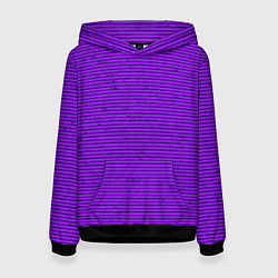 Толстовка-худи женская Сочный фиолетовый в полоску, цвет: 3D-черный