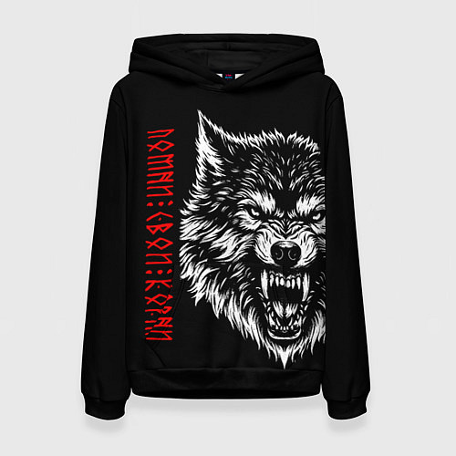 Женская толстовка Волк - помни свои корни / 3D-Черный – фото 1