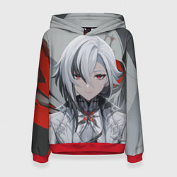 Толстовка-худи женская Arlecchino Genshin Impact, цвет: 3D-красный