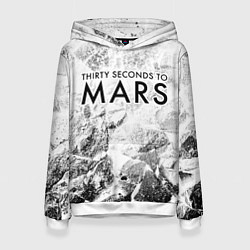 Толстовка-худи женская Thirty Seconds to Mars white graphite, цвет: 3D-белый